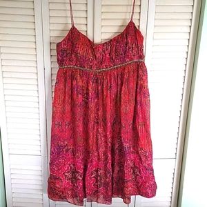 NWT Maggie London multi pink silk dress